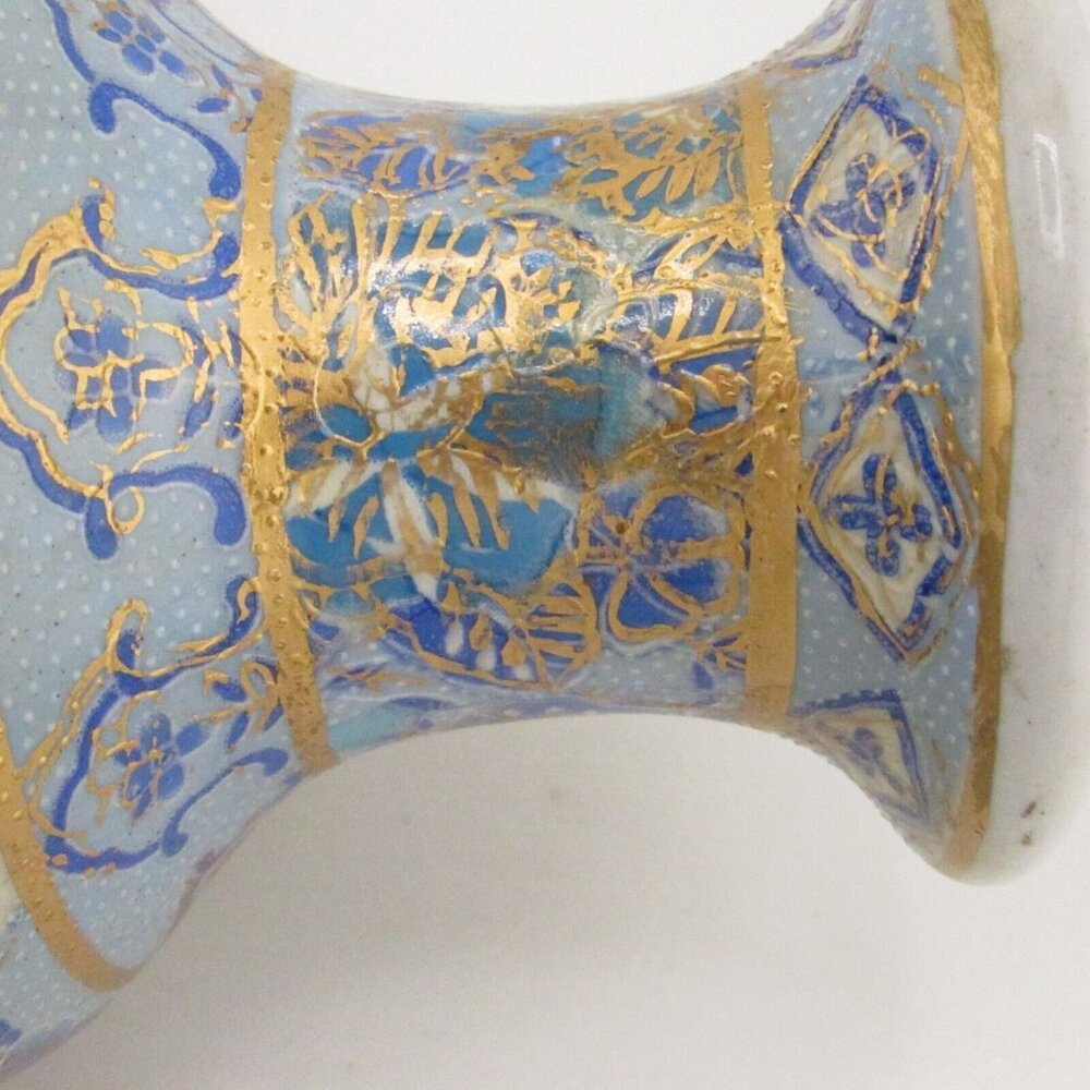 ANTIQUE ORIENTAL GILDED AND HANDPAINTED CERAMIC VASE Birds of paradise - Picture 8 of 12